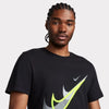 NIKE Graphic Multi Swoosh Logo Tee Black
