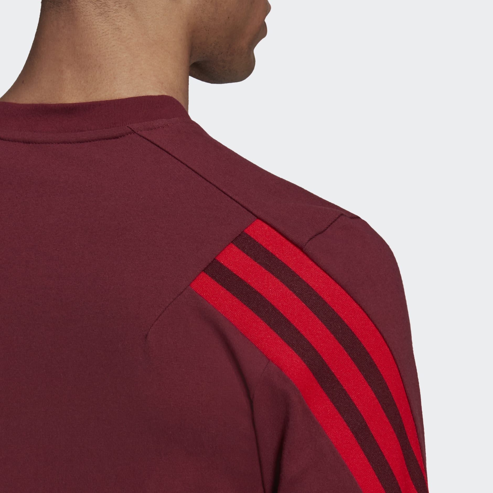 Adidas 3 stripes tee burgundy deals