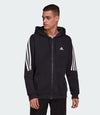 Adidas 3 STRIPE FULL ZIP HOOD BLACK HK4568