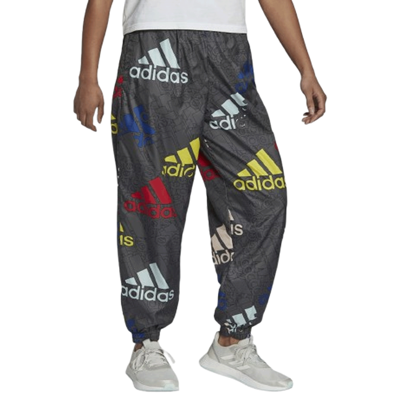 Adidas AOP MULTI COL LOGO GREY WOVEN PANT HL4457