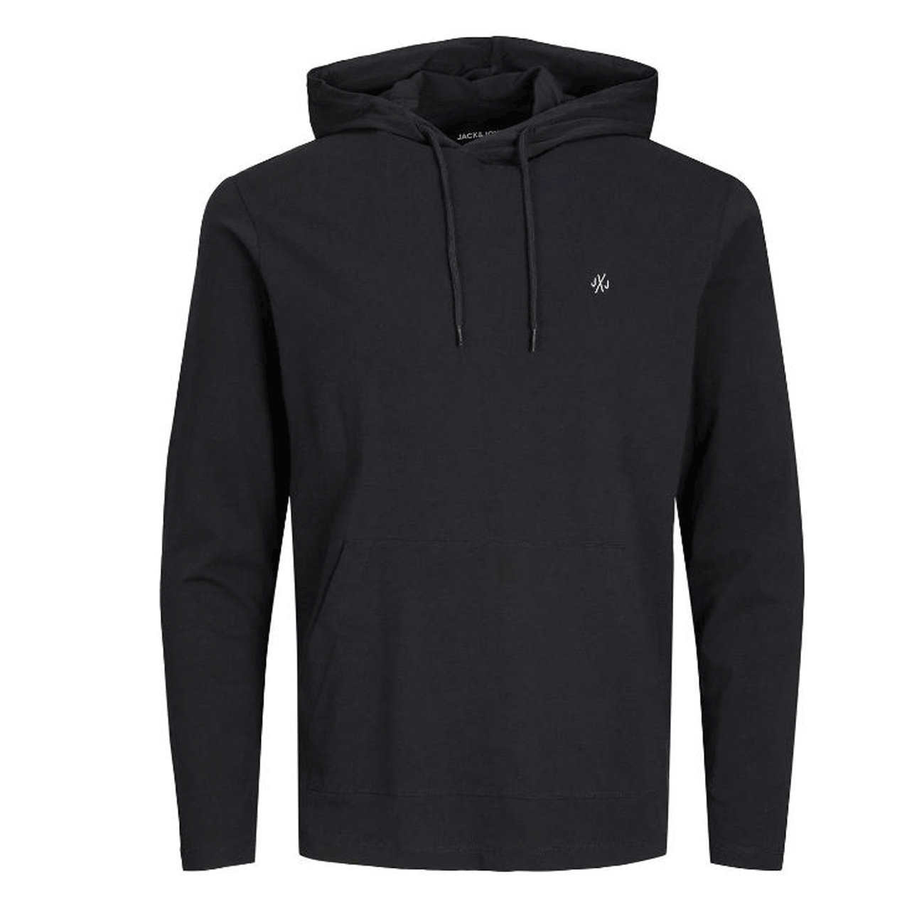 JACK & JONES JWHARCHIE LS HOODED TEE BLACK 12228684