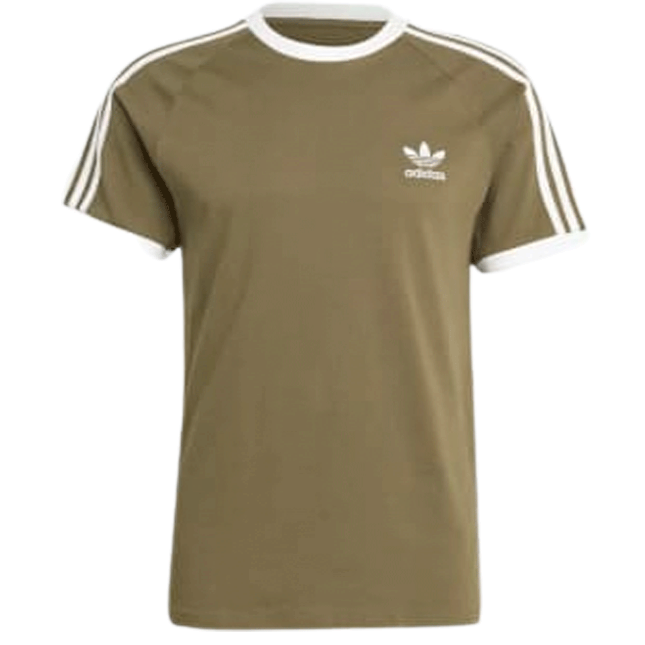 ADIDAS 3 STRIPE TEE OLIVE/WHITE IA4843