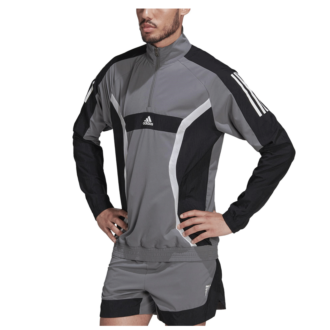 Adidas 1/4 ZIP TRAINING TOP GREY/BLK/WHI HP1880