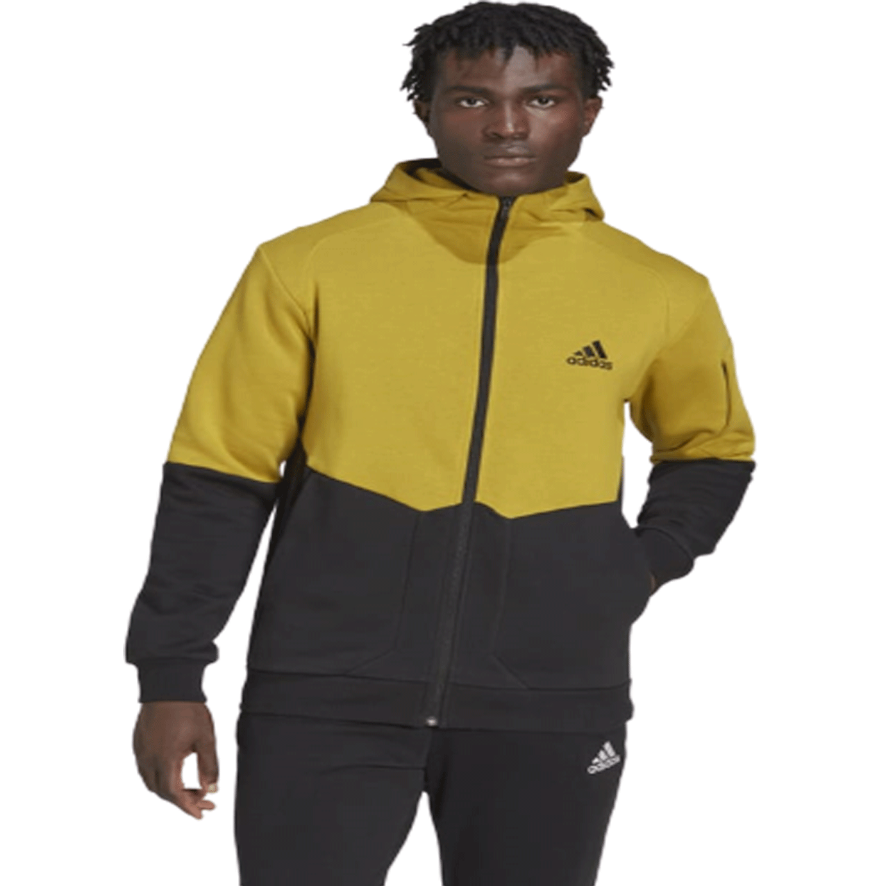 ADIDASE4 GAMEDAY ZIP HOODY D MUSTARD/BLACK Hl6907