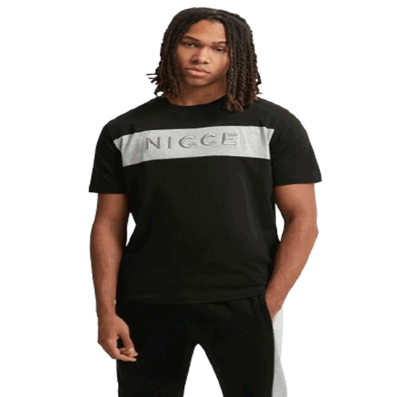 NICCE MERCURY STRIPE TEE BLACK/GREY 1550-K025-0853