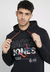 JACK &amp; JONES JCOGAME HOODY BLK  12205075