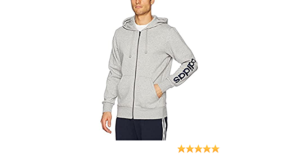 ADIDAS ESS LIN FZ HOODIE GREY BQ9636