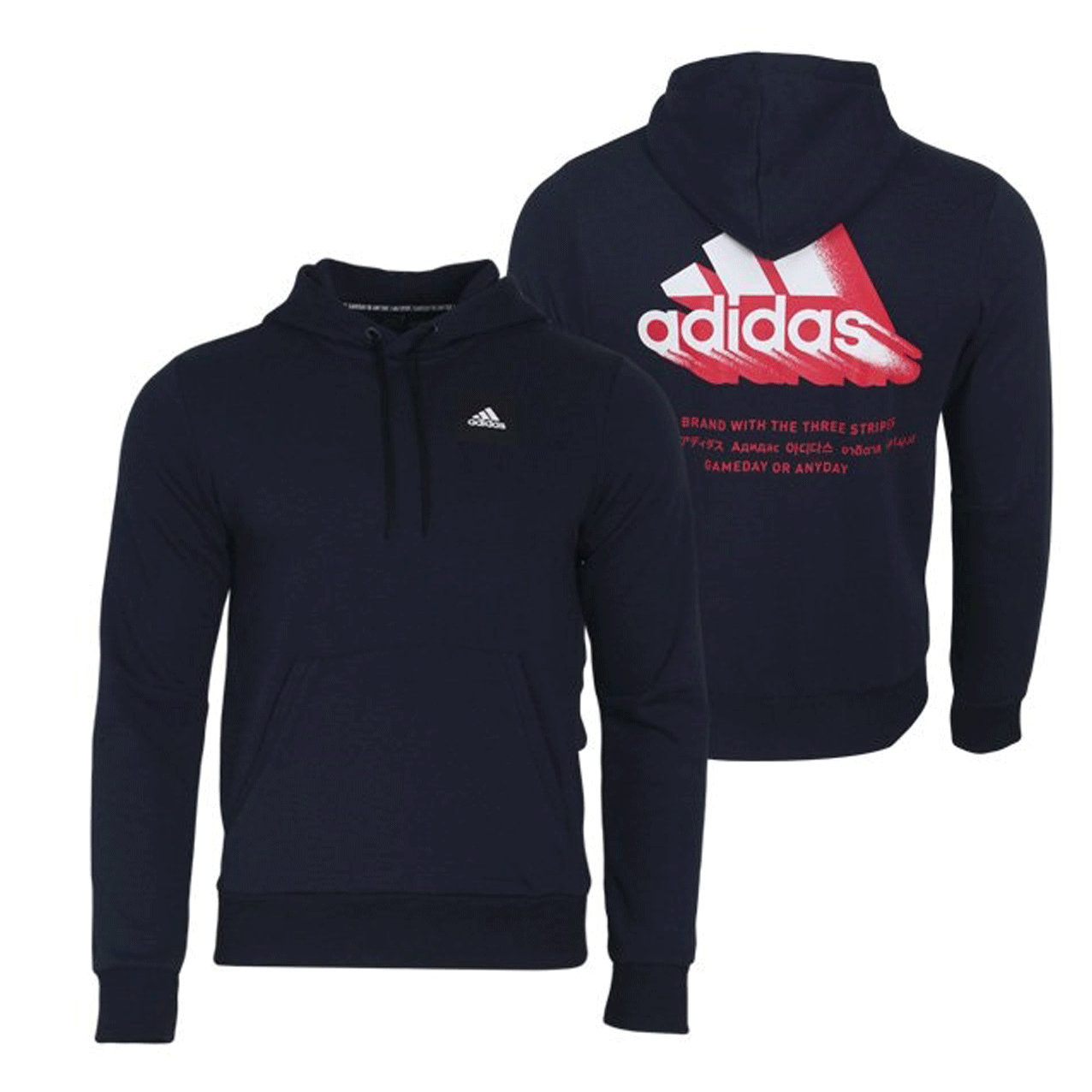 ADIDAS GRAPHIC OH HOODIE NAVY/RED  FI4035