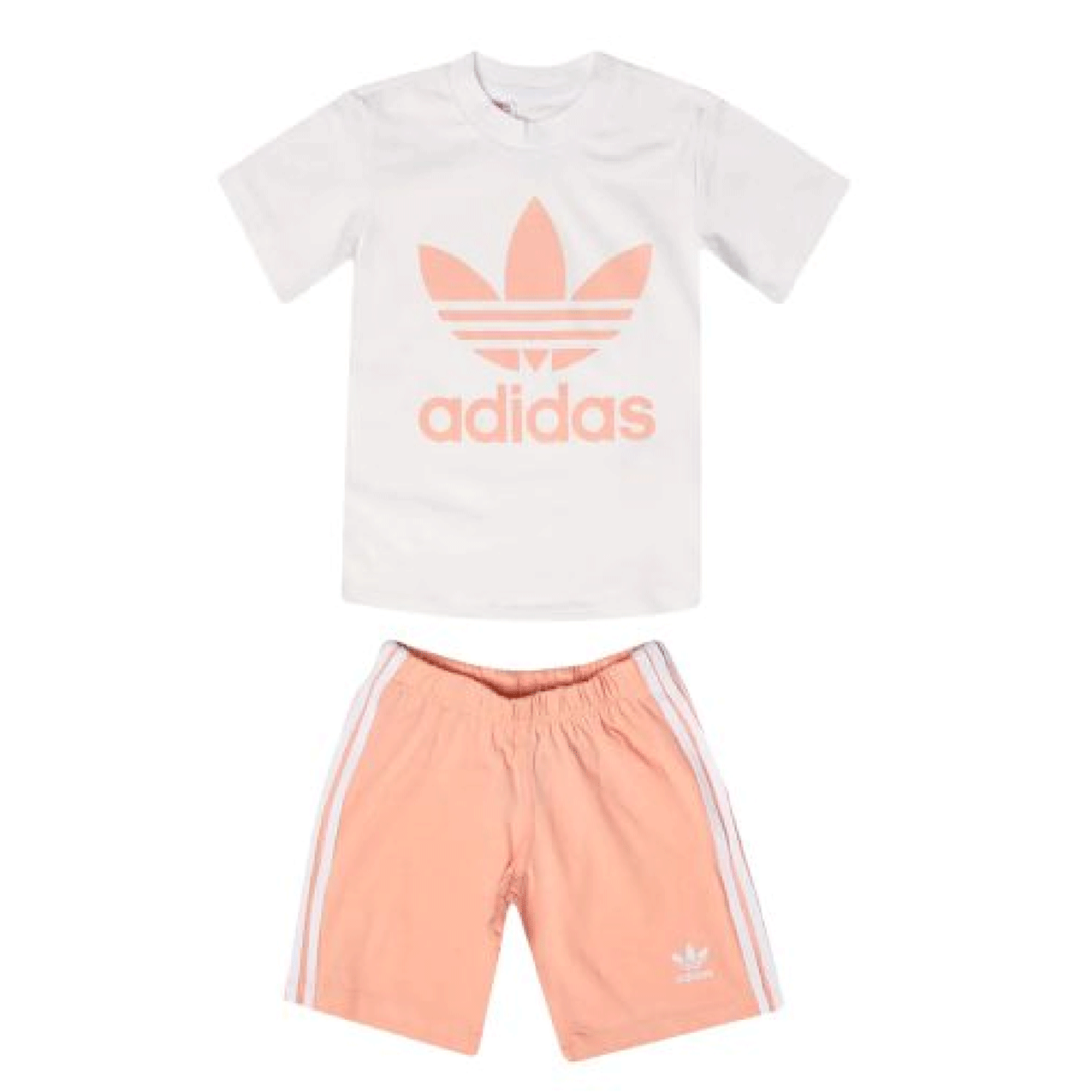 ADIDAS BABY SHORT TEE SET PEACH/WHI GN8192