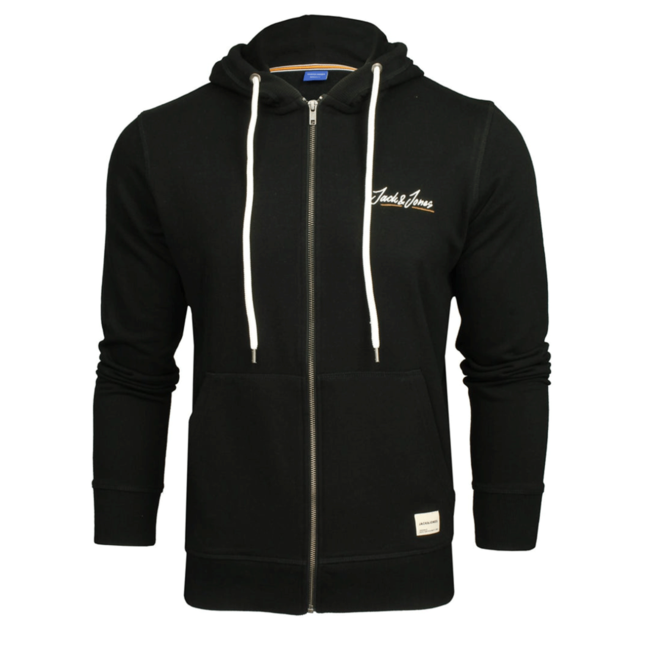 JACK & JONES JORTONS ZIP HOODIE BLACK 12186716