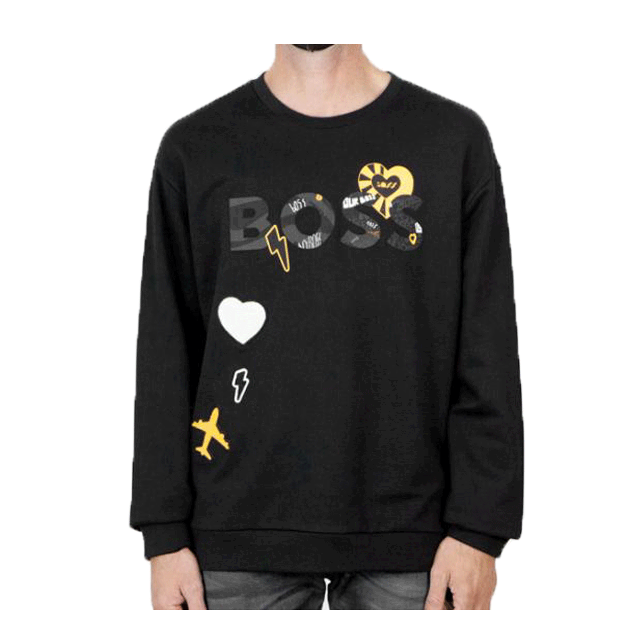 Huggo  Boss SALBO LOTUS CREW JUMPER BLACK 50476388-001