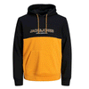 JACK &amp; JONES EURBAN BLOCKING HOODIE BLK/ORANGE 12190441