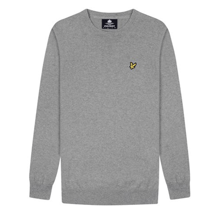 LYLE & SCOTT MERINO CREW JUMPER MID GREY KN400VC-T28