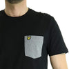 LYLE &amp; SCOTT CONTRAST POCKET TEE BLACK/GREY TS831V-W552