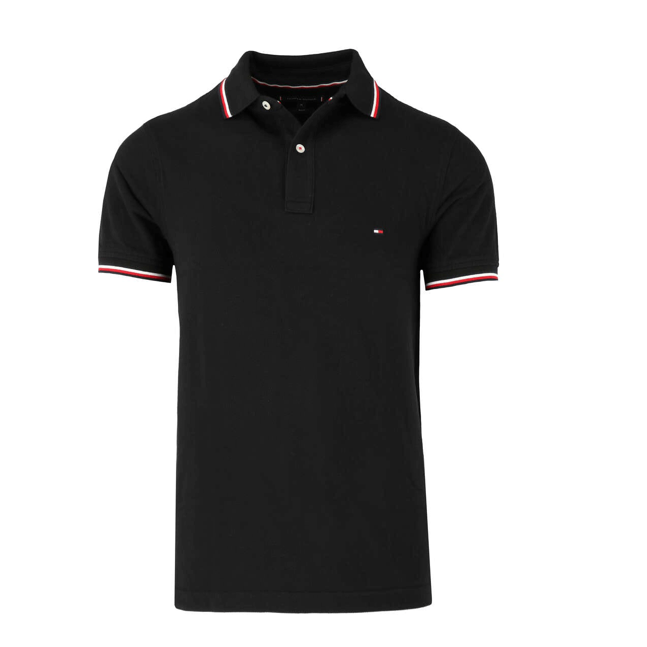 TOMMY HILFIGER TIPPED SLIM POLO MW0MW13080-BDS freeshipping - Benson66