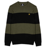 LYLE &amp; SCOTT WIDE STRIPE KNIT JUMPER GREEN/BLK KN1202V-Z746