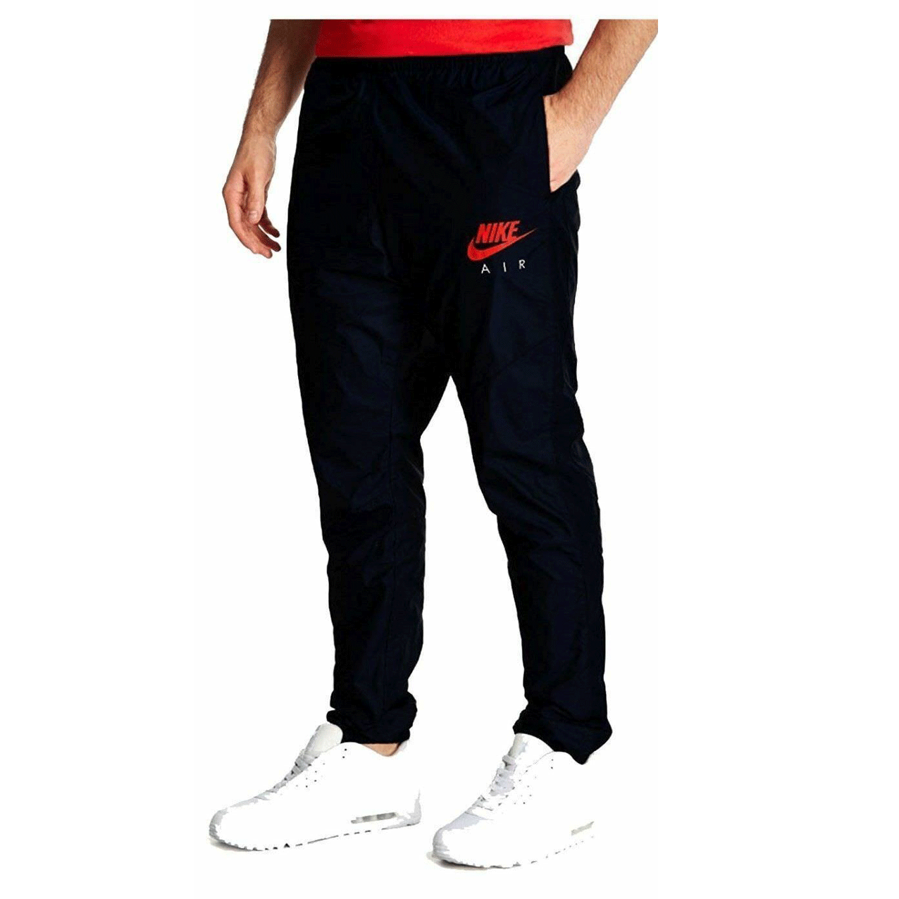 Mens Nike Air Tracksuit Woven Cuffed Bottoms   Black