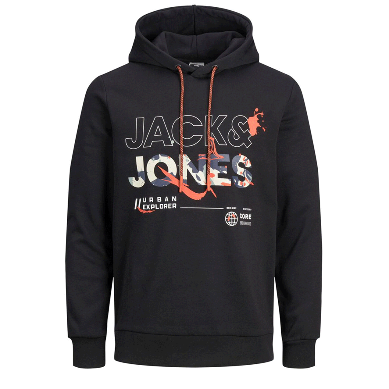 JACK & JONES JCOGAME HOODY BLK  12205075