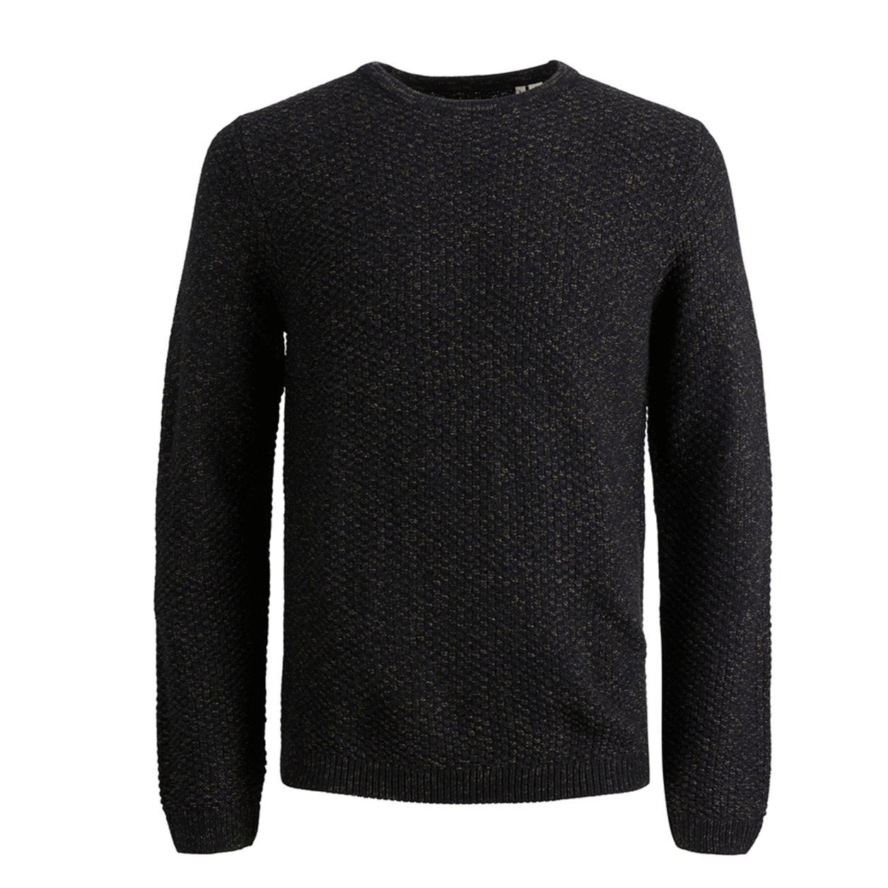 JACK & JONES JJEDAMIAN KNIT CREW BLACK 1221273