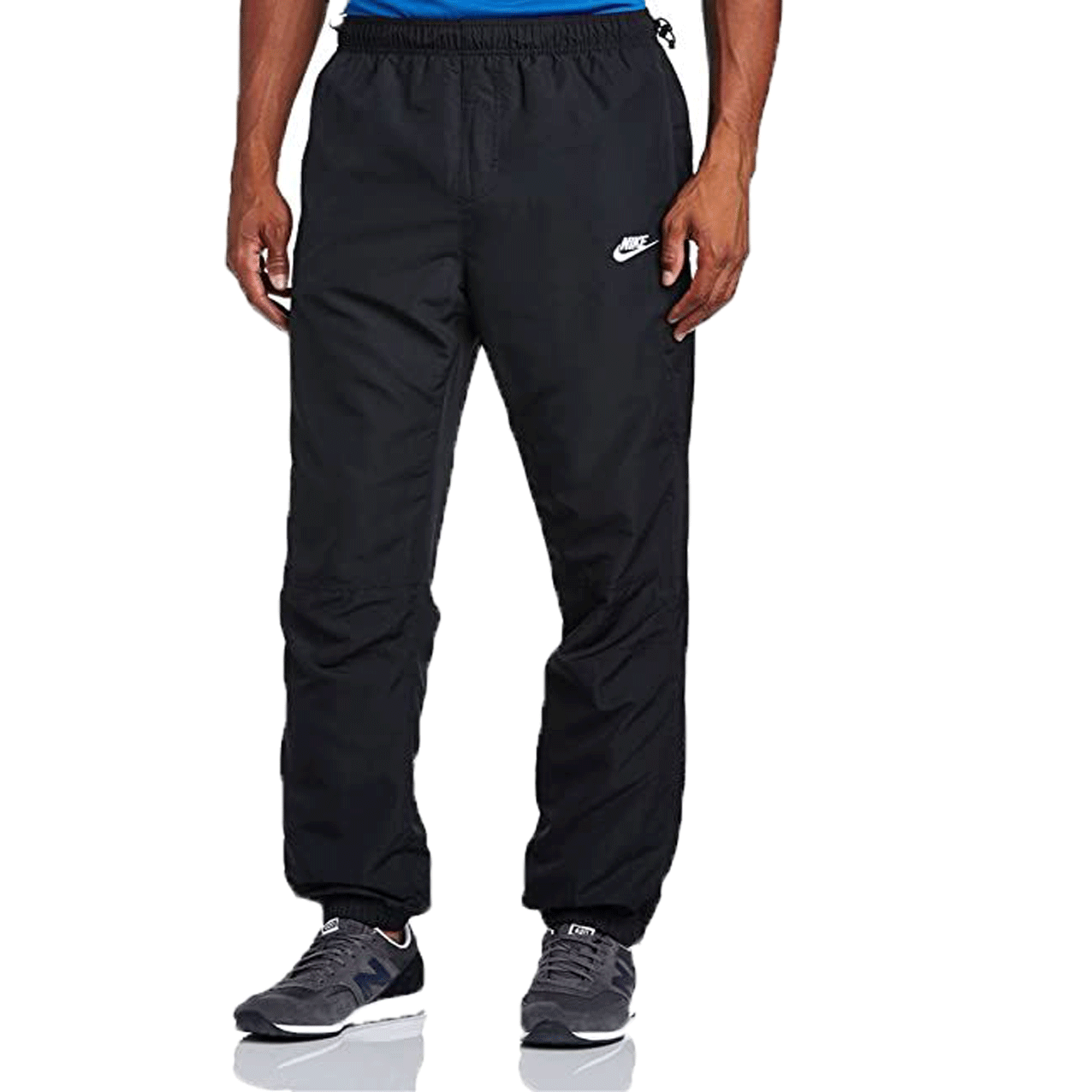 Mens New Nike Air Tracksuit Woven Cuffed Bottoms Joggers  Black