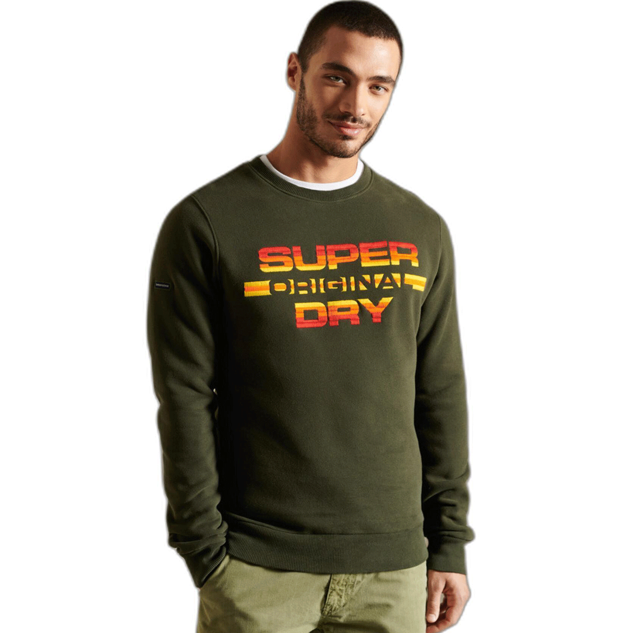 Superdry ORIGINAL FADE CREW  130720 OLIVE M2011760A-LO3