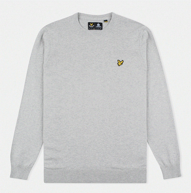 LYLE & SCOTT MERINO CREW JUMPER GREY  KN400V-D24