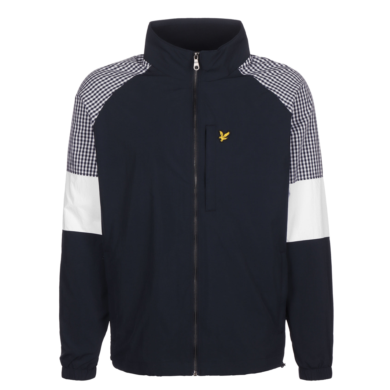 LYLE & SCOTT GINGHAM MIX TRACK JACKET NAVY/WHITE JK1418V-Z271