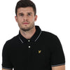 Lyle &amp; Scott HEAVY RIB TIPPED POLO TOP BLACK SP1400V-Z865