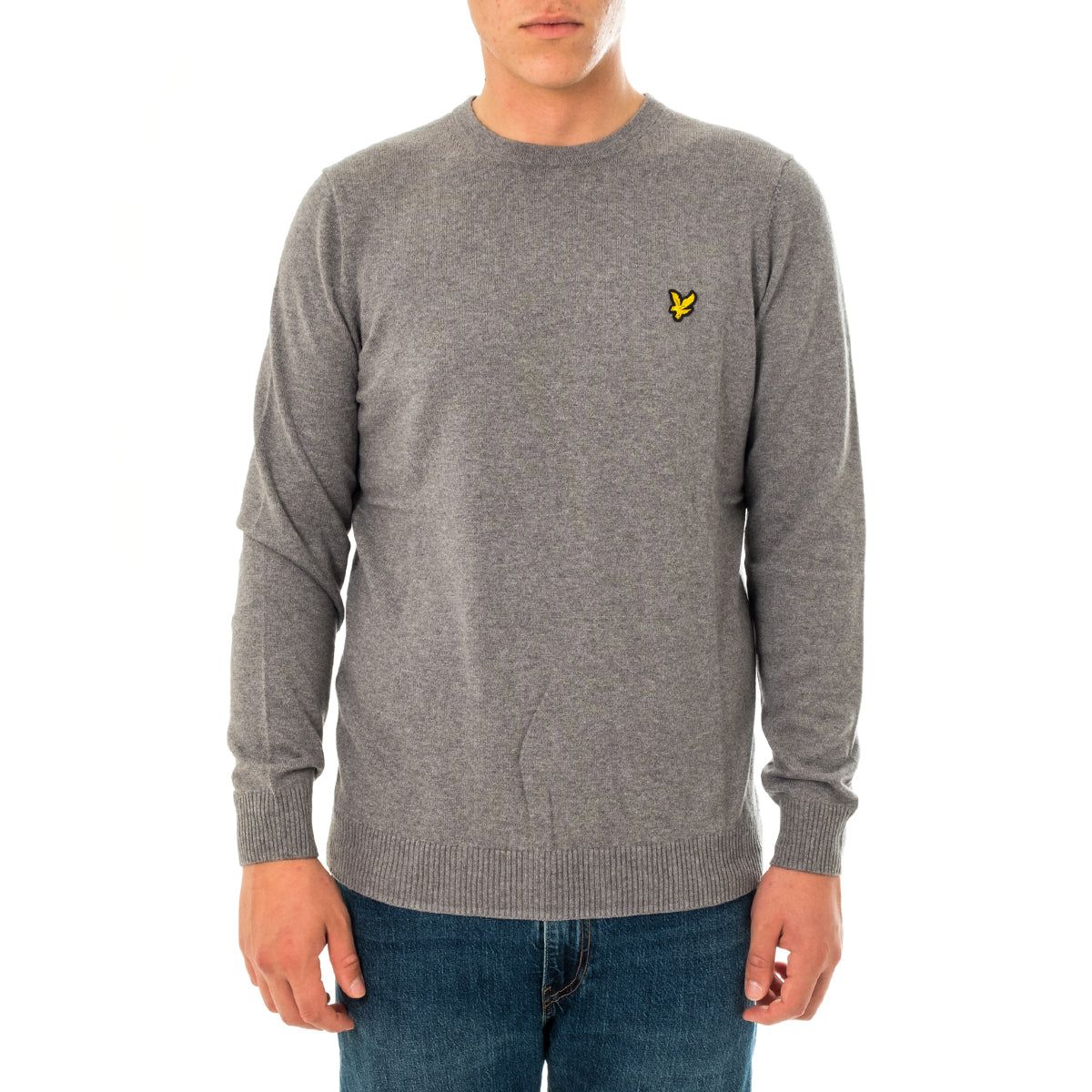 LYLE &amp; SCOTT MERINO CREW JUMPER MID GREY KN400VC-T28