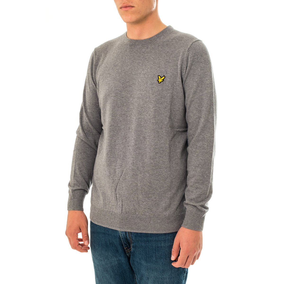 LYLE &amp; SCOTT MERINO CREW JUMPER MID GREY KN400VC-T28
