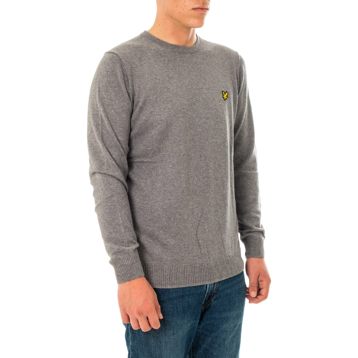 LYLE &amp; SCOTT MERINO CREW JUMPER MID GREY KN400VC-T28