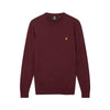 LYLE &amp; SCOTT MERINO CREW JUMPER BURGUNDY KN400VC-865