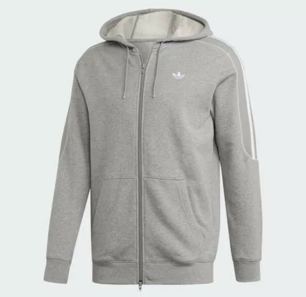 Adidas 3 Foil Hooded Grey Sweatshirt Medium New WIth Tags DU8140 freeshipping - Benson66